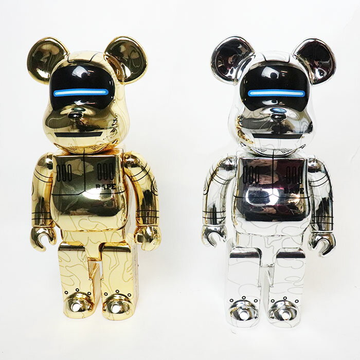 MEDICOM TOY BE@RBRICK /メディコムトイ ベアブリックA BATHING APE × SORAYAMAア ベイシング エイプ 空山基BABY MILO Gold ver./Silver Ver.1000% Set/ベビーマイロ ゴールド シルバー バージョン2022 国内正規品 新古品 