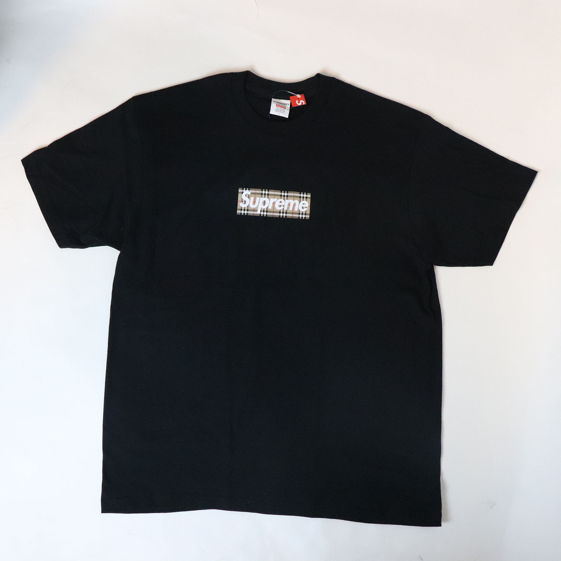 2022SS Supreme × Burberry /シュプリーム × バーバリーBox Logo Tee / ボックス ロゴ TシャツBlack / ブラック 黒国内正規品 新古品【中古】