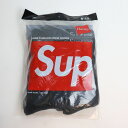 2022 Supreme Hanes / シュプリーム ヘインズCrew Socks (4 Pack) Black /クルーソックス (4パック) ブラック 黒...