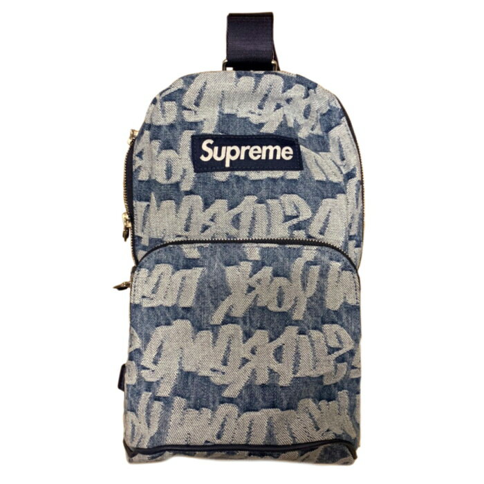 Supreme / シュプリームFat Tip Jacquard Denim Sling Bagファット チップ ジャカード デニム スリングバッグBlue / ブルー 青2022SS 国内正規品 新古品