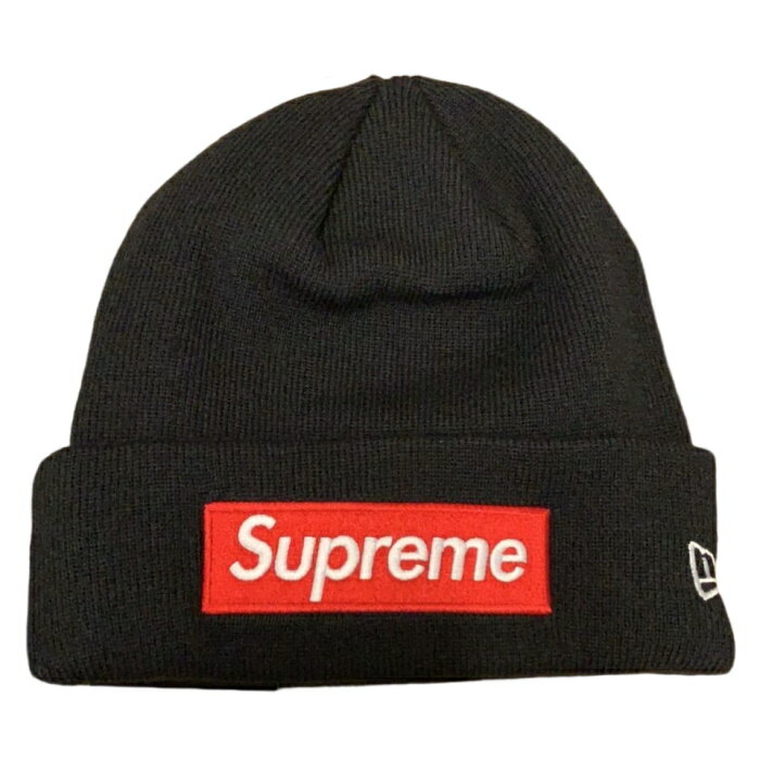 2022FW Supreme × New Era /シュプリーム ニューエラBox Logo Beanie / ボックスロゴ ビーニーBlack / ブラック 黒2022AW 国内正規品 タグ付き 新古品【中古】