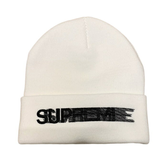 2023SS Supreme / シュプリームMotion Logo Beanie / モーション ロゴ ビーニーWhite / ホワイト 白国内正規品 タグ付き 新古品【中古】