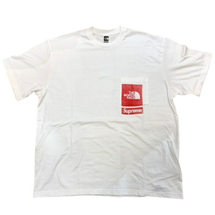 2023SS Supreme × THE NORTH FACE /シュプリーム ザ ノースフェイスPrinted Pocket Tee /プリンテッド ポケット TシャツWhite / ホワイト 白正規品 新古品【中古】