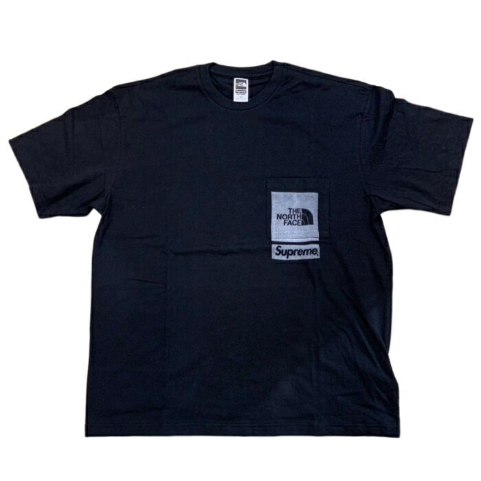 2023SS Supreme × THE NORTH FACE /シュプリーム ザ ノースフェイスPrinted Pocket Tee /プリンテッド ポケット TシャツBlack / ブラック 黒正規品 新古品【中古】