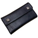 Chrome Hearts / クロムハーツWave wallet Cross Buttons / ウェーブ ウォレット クロスボタンBlack / ブラック 黒正規品 新古品【中古】