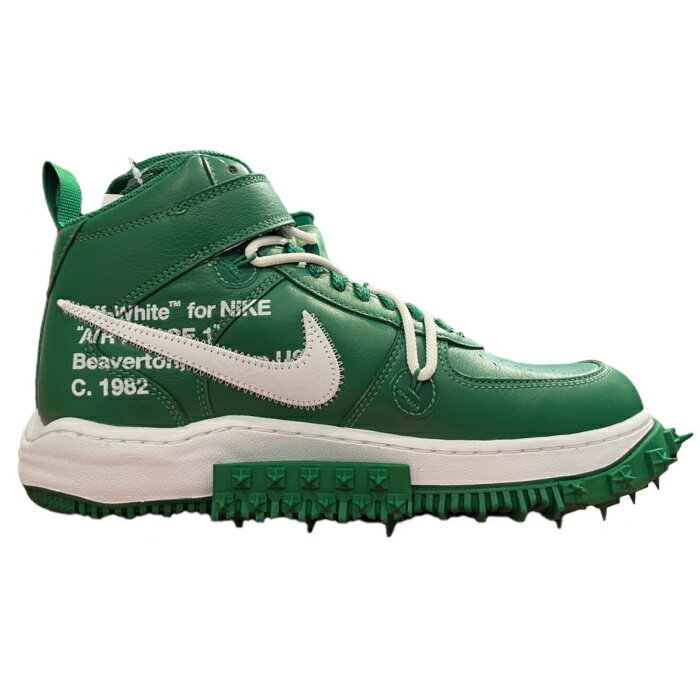 2023 Off-White × NIKE / オフホワイト ナイキAir Force 1 Mid SP LTHR "Pine Green" /エアフォース 1 ミッド パイングリーン 緑【DR0500-300】正規品 新古品【中古】