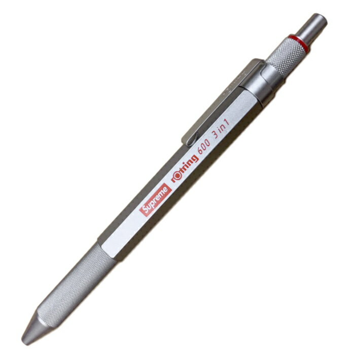 2023SS Supreme × rOtring 600 3-in-1 Silver DETAIL ＞CONDITION： N ＞COLOR： Silver ＞MATERIAL： - ＞付属品： ＞在庫について： - SIZE ＞SIZE： Onesize ＞DETAIL： INFOMATION ＞INFO： Supreme 2023SSの国内正規品です。 ITEM CONDITION 「キャンセル・返品につきまして」 ※当店では原則として注文間違い、お色味の相違、サイズ違いなどお客様都合でのキャンセルはお受けしておりません。お電話で問合せ頂きましても、対応いたしかねますのでご購入前に必ずご確認をお願い致します。 詳しくは「キャンセル・返品について」をご参照の上でのご注文をお願い致します。 「商品画像につきまして」 商品掲載画像は、照明器具を使って撮影しているため実際に目にした時と異なって見える場合がございます。 また、お使いのモニターや設定等でお色味が異なって見える場合もございますので予めご了承ください。 「中古品につきまして」 当店で販売しています中古品に関しましては入荷時に検品をしており特出したダメージに関しましては 商品ページ内に記載しておりますが、記載のない細かなほつれや若干の匂いなどがある場合がございます。 中古品の特性をご理解の上でご注文お願い致します。 商品の状態に関しましては必ずご注文前にお問い合わせください。 ※商品名の【中古】表記について 新古品（未使用品）の商品を楽天で販売する場合、商品名に【中古】を記載する義務があります。 当店で扱っている中古品は【Used Item / 中古品】のカテゴリー内、もしくは【ITEM CONDITION】のA,B,C,Dの商品を指します。それ以外の商品は新品未使用品の商品になります。