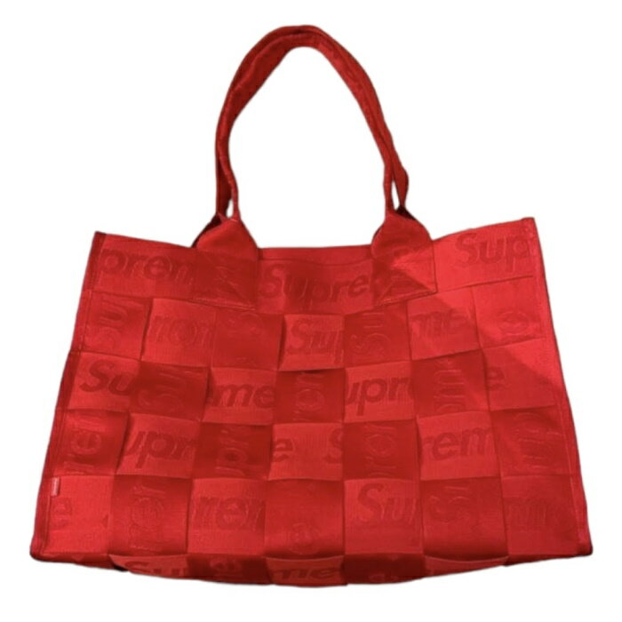 2023SS Supreme / シュプリームWoven Large Tote / ウーブン ラージトートRed / レッド 赤Bag トートバッグ国内正規品 新古品【中古】