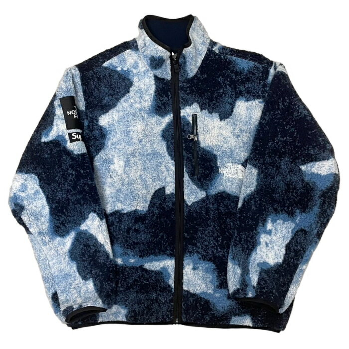 Supreme × The North Face /シュプリーム × ザ ノース フェイスBleached Denim Print Fleece Jacket /ブリーチド デニム プリントフリース ジャケットIndigo / インディゴ 青2021AW TNF 正規品新古品【中古】