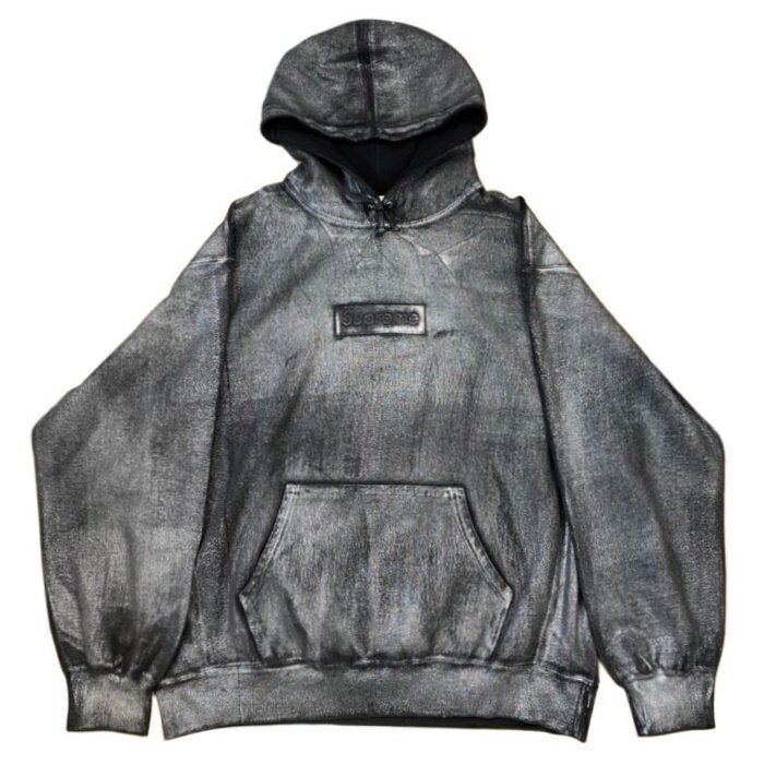 2024SS Supreme / シュプリームMM6 Maison Margiela Foil Box Logo Hooded Sweatshirt /メゾンマルジェラ フォイル ボックス ロゴ フーデッド スウェットシャツBlack / ブラック 黒正規品 新古品【中古】