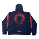 Chrome Hearts / クロムハーツFloral Horse shoe hoodie ホースシューNavy Red / ネイビーレッド正規品 新古品【中...