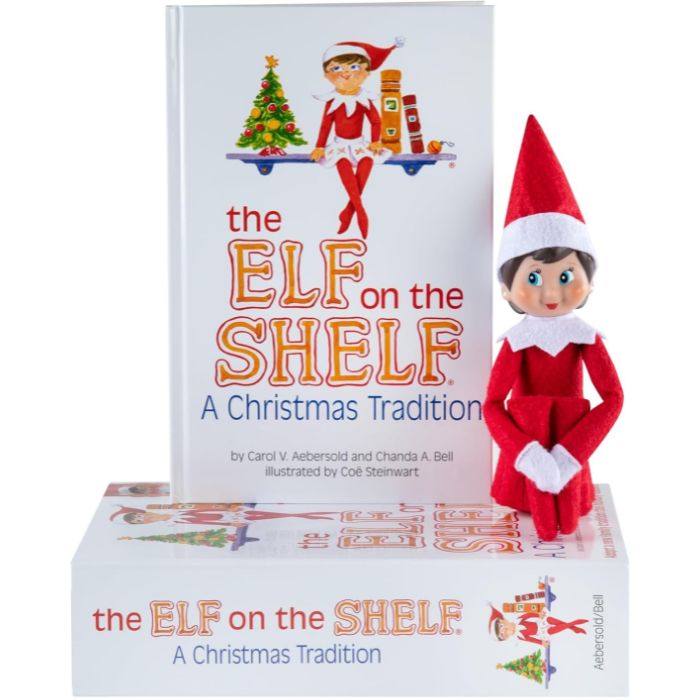 女の子エルフ The Elf on the Shelf エルフ・オン・ザ・シェルフ ストーリーブック 青色の目のガールスカウト エルフ付き 記念ボックス エルフの本 クリスマス 公式証明書付き