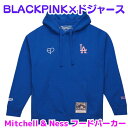 【限定コラボパーカー 】 BLACKPINK × Mitchell & Ness ロサンゼルス・ドジャース ブラックピンク ドジャース フード付きパーカー LA...