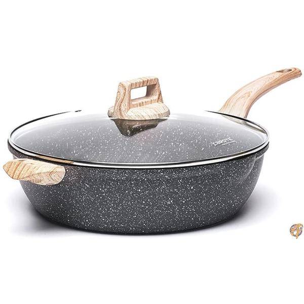 【ポイント3倍4日&5日】Carote 6.5クォート ノンスティックソテーパン ヘルパーハンドル付き 深いスキ..