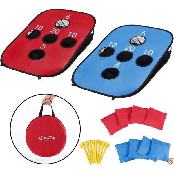 【4/15限定!555円クーポン】G4Free 折り畳み コーンホールボード 2枚 ビーンバッグ 8枚 アウトドア 遊び 旅行用 キャンプ 屋内 屋外 親子 送料無料