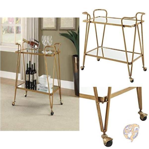 【Linon】ユーティリティーカート バーカート 2段 Gold ミラー 送料無料