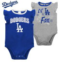 【15日限定888円クーポン】ロサンゼルス ドジャース 女の子 ベビー服 LA Los Angeles Dodgers 幼児用 ボディースーツ 2セット MLB公式 ロンパース 出産祝い 野球 メジャーリーグ ギフト