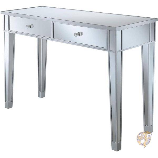 コンソールテーブル 小物置き デスク 鏡台 シルバー/ミラー 海外家具 送料無料