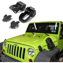Jeep ボンネットラッチ 2007-2018 Wrangler Jk JL ブラック ステンレススチール キャッチキット 2018 送料無料