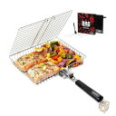 【 先着55名! 2日間限定ゾロ目555円クーポン】グリルバスケット BBQ ハンドル付き 折りたたみグリルバスケット アウトドア キャンプ EA-G5JB-V...