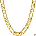 【4/30日限定★円高還元!!510円クーポン】LIFETIME JEWELRY 7mm フィガロチェーンネックレス ダイヤモンドカット 24K 純金メッキ, ...