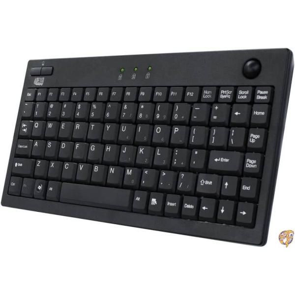 【先着30名様!全品555円OFF】Adesso Easy-Touch Mini Trackball - Keyboard USB black [並行輸入品]