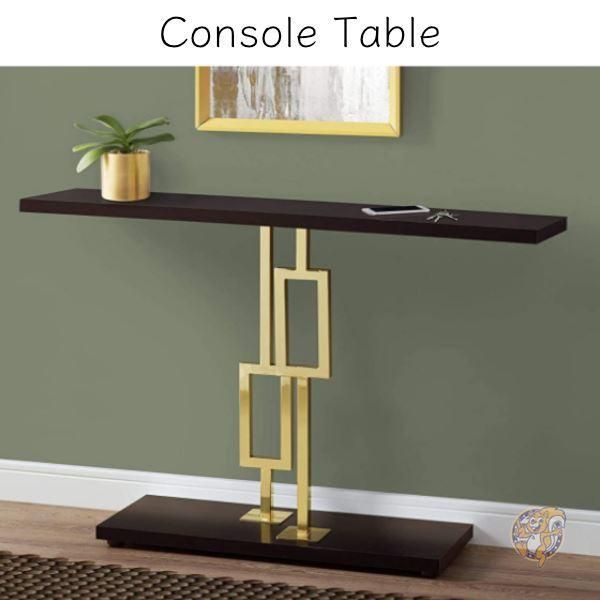 コンソールテーブル リビング 玄関 Gold Brown 送料無料