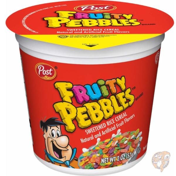 【クーポン配信中】Post Fruity PEBBLES 朝食 シリアル カップ グルテンフリー 56g 12カップ PP-GRCE33476 送料無料