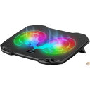 【 先着55名! 2日間限定ゾロ目555円クーポン】ノートパソコン冷却パッド ゲーミングノートパソコンクーラー 静音ビッグファン2個付き RGB 7色ライトチェ...