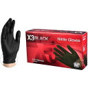 【 先着55名! 2日間限定ゾロ目555円クーポン】X3 ニトリルグローブ ブラック XLサイズ 100枚 AMMEX BX348100-BX 手袋 送料無料