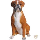 【28時間1000円クーポン!先着20名様】ボクサー犬 像 お座り 犬 屋外総称 庭デコレーション 87748 Hi-Line Gift Ltd ハイライン ギ...