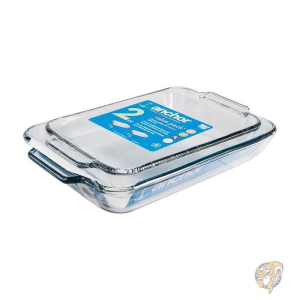 【ポイント3倍20時28時間】耐熱皿 オーブン用 ガラスベーキングディッシュ 2点セット 1.9L 2.8L 82761O..