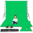Emart フォトビデオスタジオ 8.5 x 10フィート グリーンスクリーン背景布スタンドキット 写真背景サポートシステム 10 12フィート 送料無料