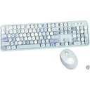 【先着30名様!全品555円OFF】UBOTIEカラフルなコンピューターワイヤレスキーボードマウスコンボ タイプライター フレキシブルキー オフィスフルサイズキーボード 2.4GHz 送料無料