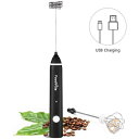 FoodVille ミルクフォーマー MF02 2-in-1 電動 ミルク泡立て器 ハンディ 充電式 送料無料