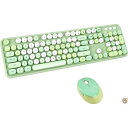 【先着30名様!全品555円OFF】UBOTIEカラフルなコンピューターワイヤレスキーボードマウスコンボ タイプライター フレキシブルキー オフィスフルサイズキーボード 2.4GHz 送料無料