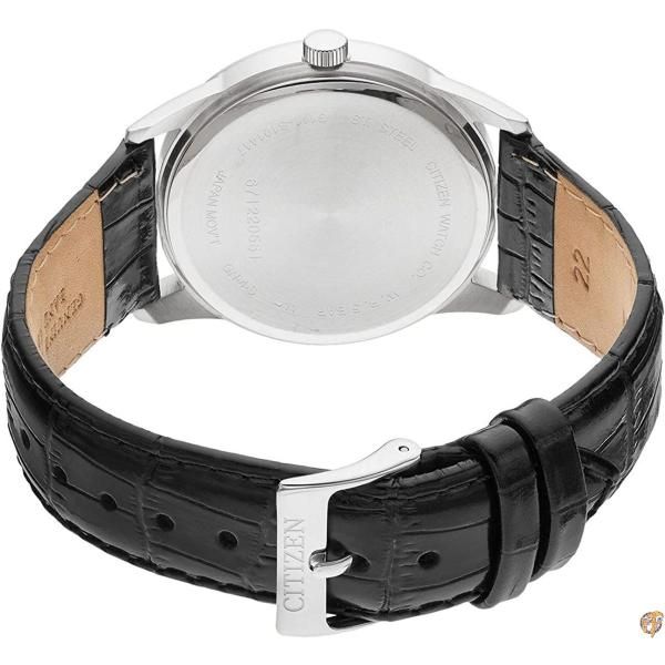 【先着30名様!全品555円OFF】Citizenメンズ腕時計 クォーツ ステンレススチール製 レザーバンド カジュアルウォッチ ブラック (モデル：BI5000-01A) 送料無料
