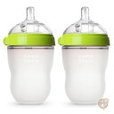 Comotomo Baby Bottle, Green, 8 Ounce, 2 Count by 並行輸入品 送料無料