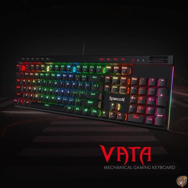 【ポイント3倍!3日20時〜5日】Redragon K580 青軸 ゲーミングキーボード メカニカルキーボード VATA RGB LEDバックライト 104キー衝突なし