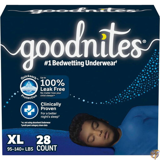 【先着55名様!全品555円クーポン配信中】Goodnites Nighttime Bedwetting Underwear, Boys' XL (95-140 lb.), 28 Ct 【先着55名様!全品555円クーポン配信中】Goodnites Nighttime Bedwetting Underwear, Boys' XL (95-140 lb.), 28 Ct