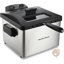 【10日8時間!777円クーポン20名様】ハミルトンビーチ Hamilton Beach プロフェッショナルグレードディープフライヤー 35035 天ぷら鍋 バスケット 4.5リットル油容量 1800ワット 送料無料