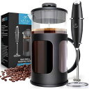 Zulay フレンチプレスセット コーヒーポット ミルク泡立て器付き 8カップ 34オンス