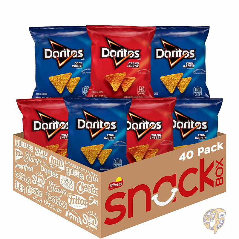 ドリトス Doritos トルティーヤ チップス バラエティパック ナチョ チーズ&クール ランチ 28g 40個 9j4rvznk