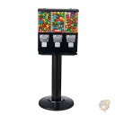 【 先着55名! 2日間限定ゾロ目555円クーポン】キャンディディスペンサー 自動販売機 3連コンパートメント 業務用 鉄製スタンド付き ガムボール&キャンディ...