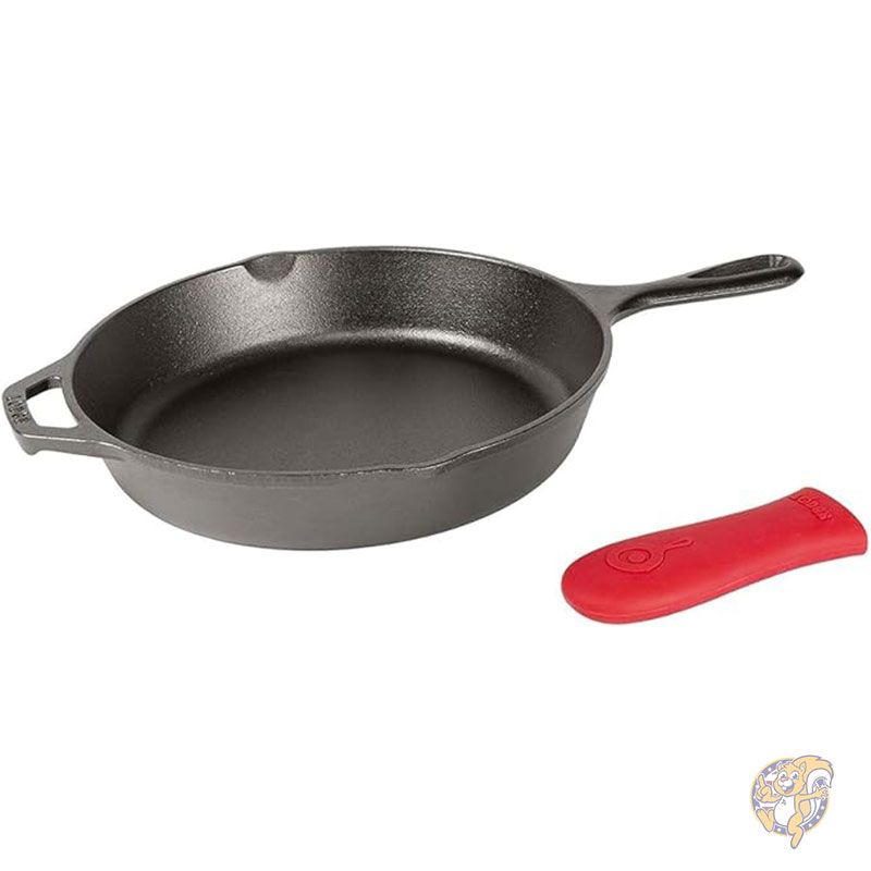 ロッジ Lodge 鋳鉄フライパン レッドシリコンホットハンドルホルダー付き 30cm キッチンツール 調理器具