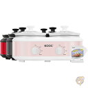 【 先着55名! 2日間限定ゾロ目555円クーポン】ダブルスモールスロークッカー ビュッフェサーバー&ウォーマー 3つの個別温度調節可能なミニポット2個 デュア...