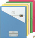 【最大2,025円OFFクーポン配布中】Slash Pocket Folders, Letter, 11 Point, Blue/Green/Manila/Re...