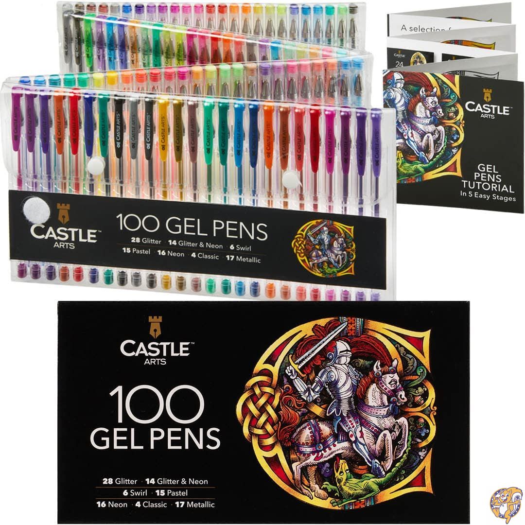【ポイント3倍4日&5日】Castle Art Supplies ジェルペン100本セット ケース付き 大人または初心者の方..