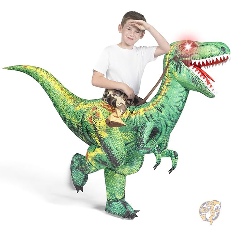 ハロウィン 子供用 インフレータブル ダイナソーコスチューム LED ライトアイ 恐竜コスチューム ドレスアップ ハロウィーン パーティー Spooktacul...