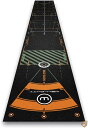 Wellputt プレミアムパッティングマット 3コース 13フィート (4m) ブラック トレーニングエイド
